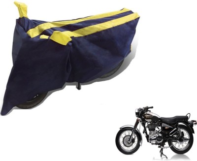 MOCKHE Two Wheeler Cover for Royal Enfield(Electra Delux, Black, Yellow)