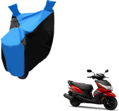 MOCKHE Two Wheeler Cover for Yamaha(Ray Z, Black, Blue)