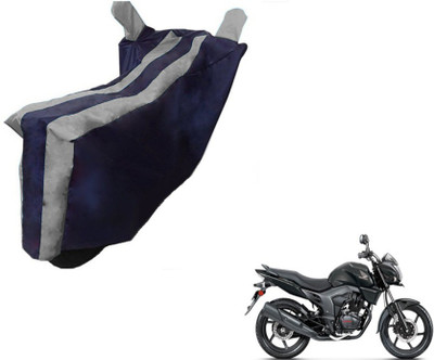 MOCKHE Two Wheeler Cover for Honda(CB Trigger, Black, Silver)