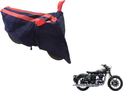 MOCKHE Two Wheeler Cover for Royal Enfield(Battle Green, Black, Orange)