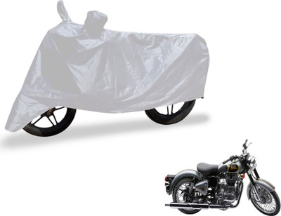 MOCKHE Two Wheeler Cover for Royal Enfield(Classic 500, Silver)