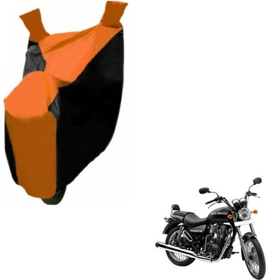 MOCKHE Two Wheeler Cover for Royal Enfield(Thunderbird 350, Black, Orange)