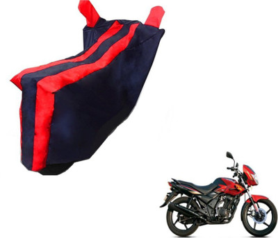 MOCKHE Two Wheeler Cover for TVS(Flame DS 125, Black, Red)