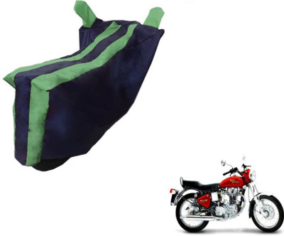 MOCKHE Two Wheeler Cover for Royal Enfield(Classic 500, Black, Green)