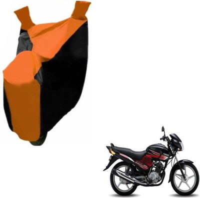 MOCKHE Two Wheeler Cover for Yamaha(YBR 125, Black, Orange)