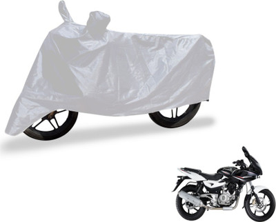 MOCKHE Two Wheeler Cover for Bajaj(Pulsar 220 DTS-i, Silver)