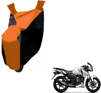 MOCKHE Two Wheeler Cover for TVS(Apache RTR 160, Black, Orange)