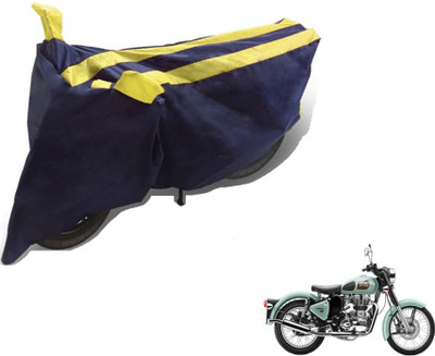 MOCKHE Two Wheeler Cover for Royal Enfield(Classic 350, Black, Yellow)