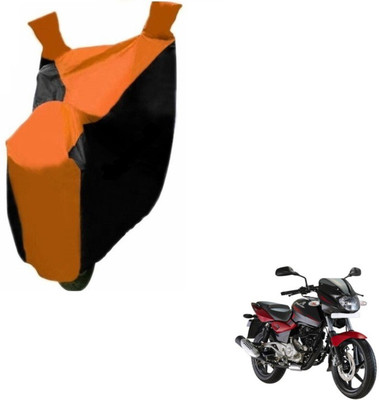 MOCKHE Two Wheeler Cover for Bajaj(Pulsar 180 DTS-i, Black, Orange)