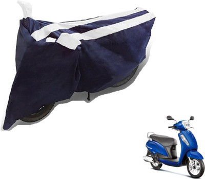 MOCKHE Two Wheeler Cover for Suzuki(Access, Black, White)