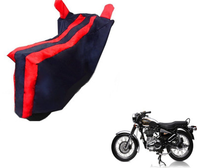 MOCKHE Two Wheeler Cover for Royal Enfield(Electra Delux, Black, Red)