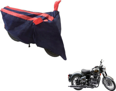 MOCKHE Two Wheeler Cover for Royal Enfield(Classic 500, Black, Orange)