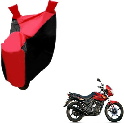 MOCKHE Two Wheeler Cover for TVS(Flame DS 125, Black, Red)