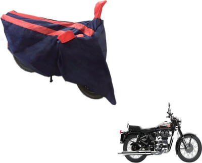 MOCKHE Two Wheeler Cover for Royal Enfield(Bullet 350, Black, Orange)