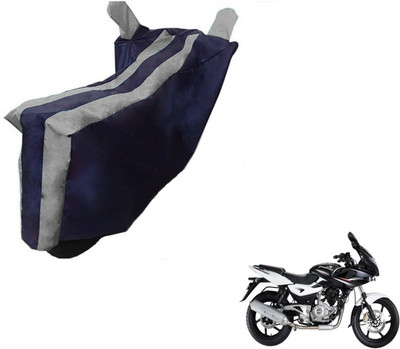 MOCKHE Two Wheeler Cover for Bajaj(Pulsar 220 DTS-i, Black, Silver)