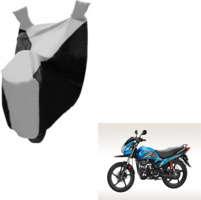 MOCKHE Two Wheeler Cover for Hero(Passion Pro TR, Black, Silver)