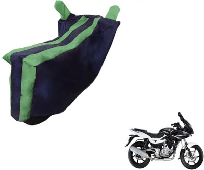 MOCKHE Two Wheeler Cover for Bajaj(Pulsar 220 DTS-i, Black, Green)