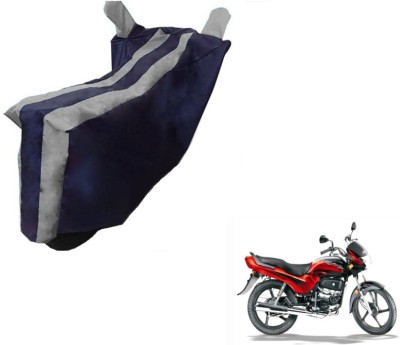 MOCKHE Two Wheeler Cover for Hero(Passion Plus, Black, Silver)