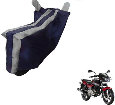 MOCKHE Two Wheeler Cover for Bajaj(Pulsar 180 DTS-i, Black, Silver)