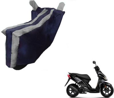 MOCKHE Two Wheeler Cover for Yamaha(Jog R, Black, Silver)