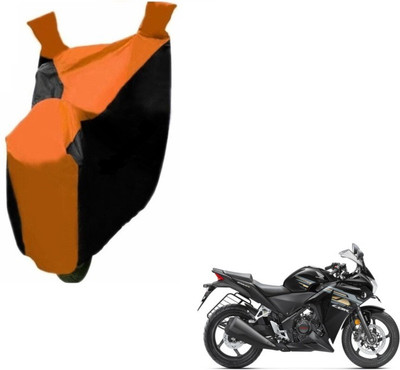 MOCKHE Two Wheeler Cover for Honda(CBR 250R, Black, Orange)