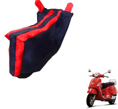 Flipkart SmartBuy Two Wheeler Cover for Piaggio(Vespa LX, Black, Red)