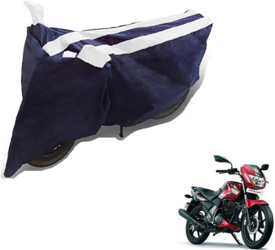 MOCKHE Two Wheeler Cover for TVS(Flame SR125, Black, White)