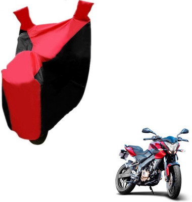 MOCKHE Two Wheeler Cover for Bajaj(Pulsar 200 NS DTS-i, Black, Red)