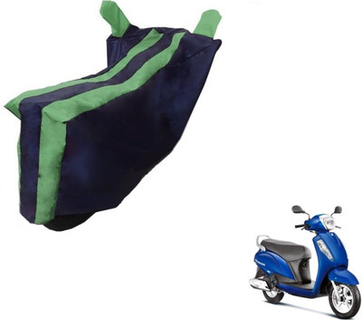 MOCKHE Two Wheeler Cover for Suzuki(Access, Black, Green)