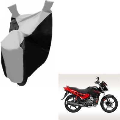 MOCKHE Two Wheeler Cover for Hero(Glamour, Black, Silver)