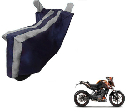 MOCKHE Two Wheeler Cover for KTM(Duke 200, Black, Silver)
