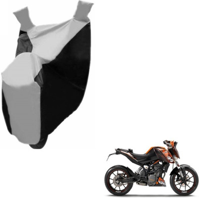 MOCKHE Two Wheeler Cover for KTM(Duke 200, Black, Silver)