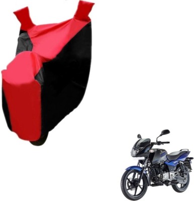 MOCKHE Two Wheeler Cover for Bajaj(Pulsar 150 DTS-i, Black, Red)