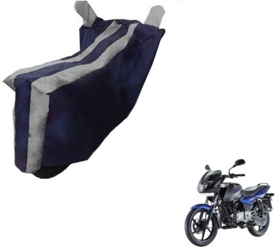 MOCKHE Two Wheeler Cover for Bajaj(Pulsar 150 DTS-i, Black, Silver)