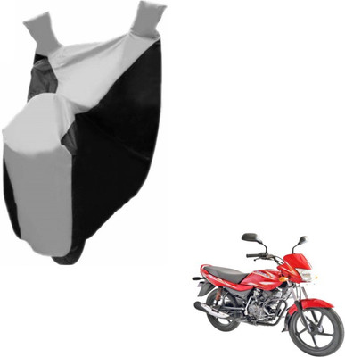 MOCKHE Two Wheeler Cover for Bajaj(Platina 100 DTS-i, Black, Silver)