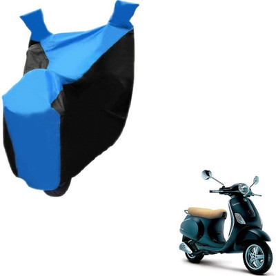 

FlyingOnWheels Two Wheeler Cover for Universal For Bike(Piaggio Vespa, Black, Blue)