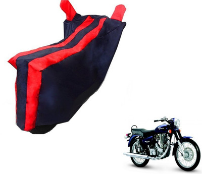 MOCKHE Two Wheeler Cover for Royal Enfield(Electra Delux, Black, Red)