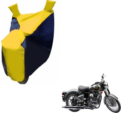 MOCKHE Two Wheeler Cover for Royal Enfield(Classic 500, Black, Yellow)