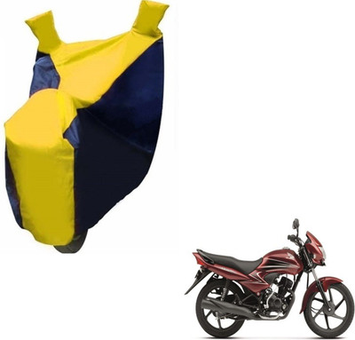 MOCKHE Two Wheeler Cover for Honda(Dream Yuga, Black, Yellow)