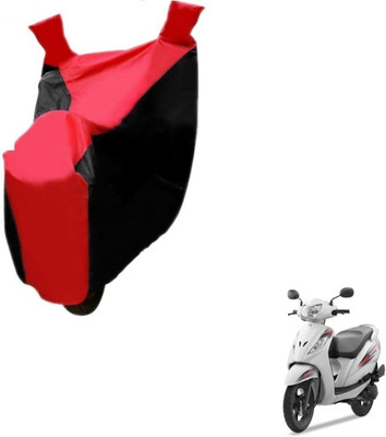 MOCKHE Two Wheeler Cover for TVS(Wego, Black, Red)
