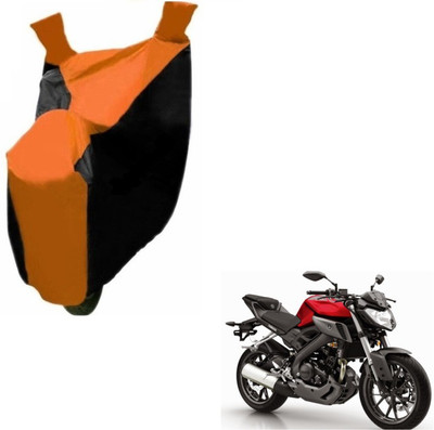 MOCKHE Two Wheeler Cover for Suzuki(Gixxer, Black, Orange)