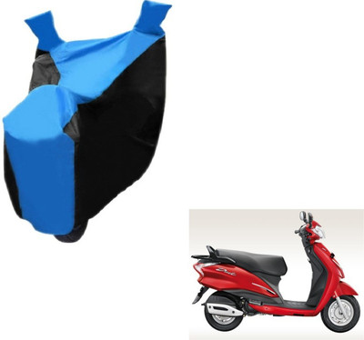 MOCKHE Two Wheeler Cover for Hero(Moto Corp Duet, Black, Blue)