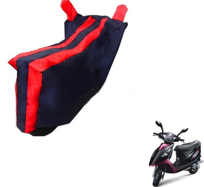 MOCKHE Two Wheeler Cover for TVS(Scooty Streak, Black, Red)