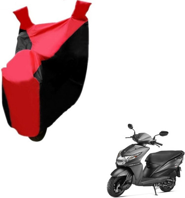 MOCKHE Two Wheeler Cover for Honda(Dio, Black, Red)