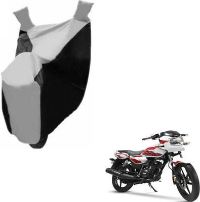 MOCKHE Two Wheeler Cover for TVS(Phoenix 125, Black, Silver)