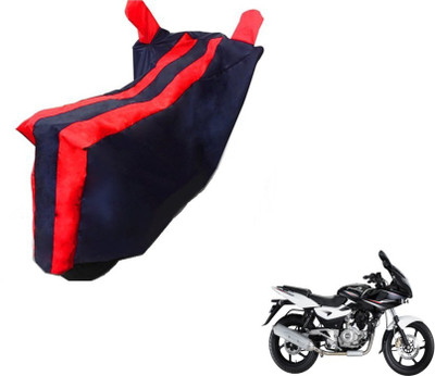 MOCKHE Two Wheeler Cover for Bajaj(Pulsar 220 DTS-i, Black, Red)