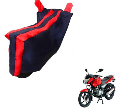 MOCKHE Two Wheeler Cover for Bajaj(Pulsar 135 LS DTS-i, Black, Red)