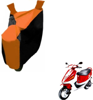 MOCKHE Two Wheeler Cover for Kinetic(Black, Orange)
