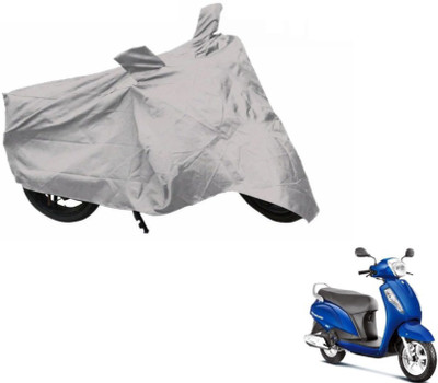 MOCKHE Two Wheeler Cover for Suzuki(Access, Silver)