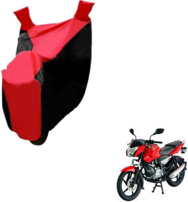 MOCKHE Two Wheeler Cover for Bajaj(Pulsar 135 LS DTS-i, Black, Red)